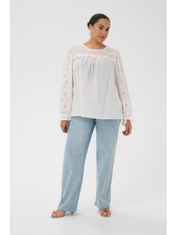KAFFE curve Langarm-Bluse KCmally A-shape in Chalk