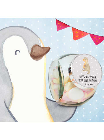 Mr. & Mrs. Panda Glasdose Otter Bauch mit Spruch in Grau Pastell