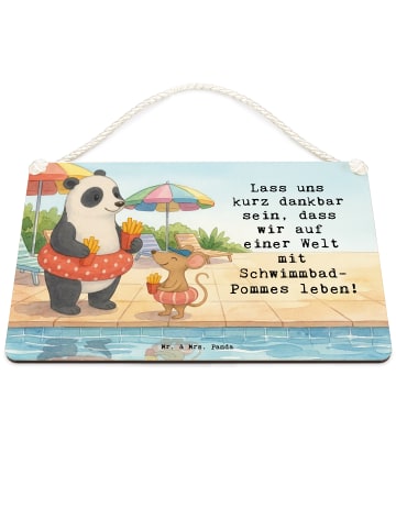 Mr. & Mrs. Panda Hängeschild Panda Schwimmbad Pommes Design mit ... in Weiß