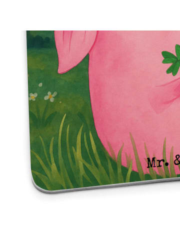 Mr. & Mrs. Panda Tischuntersetzer Schwein Glück Design ohne Spruch in Weiß