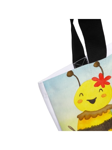 Mr. & Mrs. Panda Strandtasche Biene Happy Design mit Spruch in Weiß
