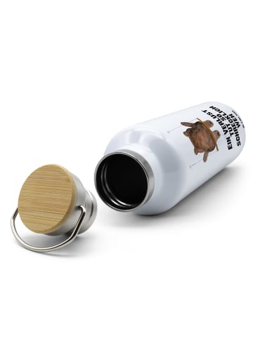 Mr. & Mrs. Panda Sportflasche Bär Schaukel mit Spruch in Weiß
