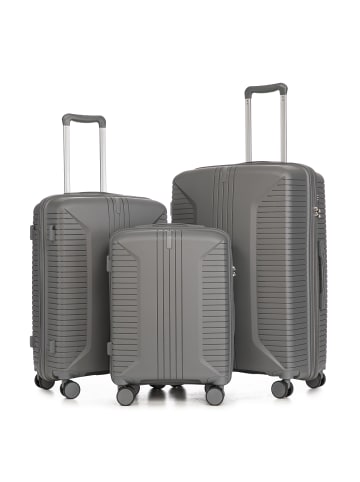 ABRIHOME Kofferset in Silber 3-teilig mit Zahlenschloss