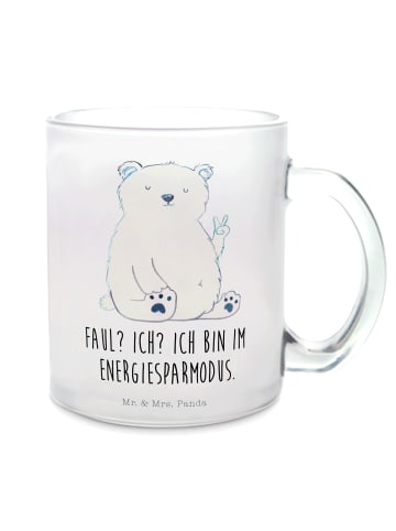 Mr. & Mrs. Panda Teetasse Eisbär Faul mit Spruch in Transparent