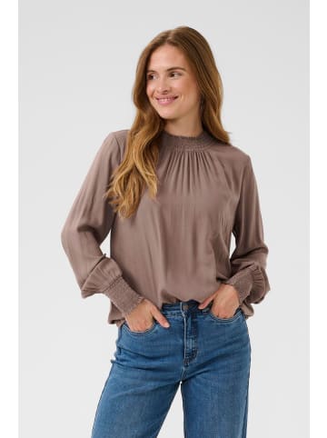 Kaffe Langarm-Bluse KAdina Regular fit in Deep Taupe