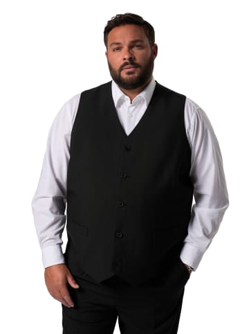 Men Plus Steppweste in schwarz