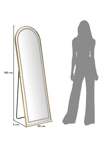 Mauro Ferretti Standspiegel mit LED-Beleuchtung 50x38x160 (geöffnete Maße)