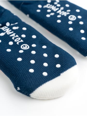 Snoopy Peanuts Snoopy Hüttensocken Haussocken Kuschelsocken Wintersocken in blau/weiß