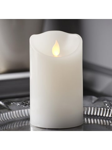 STAR Trading LED Stumpenkerze ,M-Twinkle' aus Echtwachs, Batterie und Timer, weiß,