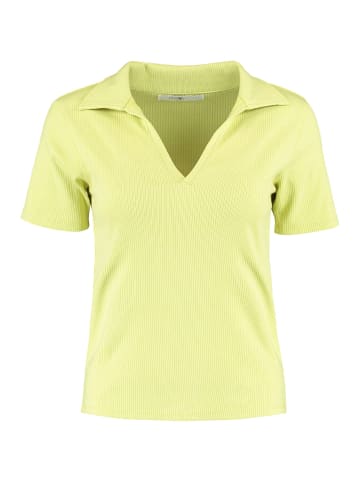 Hailys Geripptes Poloshirt Kurzarm Bluse V-AusschnittT-Shirt VICKY in Gelb