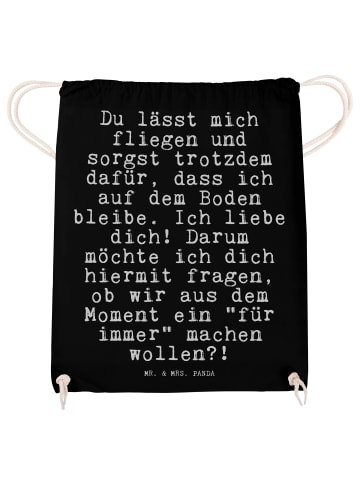 Mr. & Mrs. Panda Jutebeutel Du lässt mich fliegen... mit Spruch in Schwarz