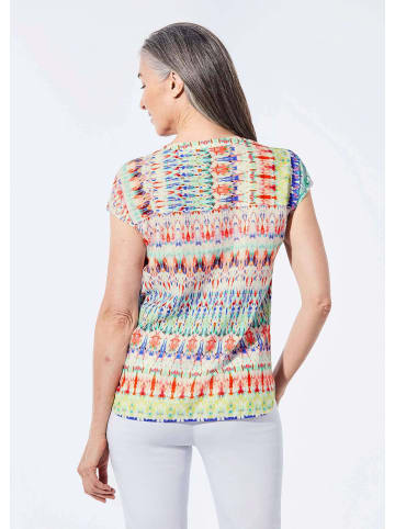 GOLDNER Kurzgröße:  Kurzarm Printbluse für Damen multicolor in bunt / gemustert