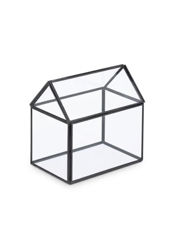relaxdays Pflanzenterrarium "Haus" in Schwarz - (B)15 x (H)15 x (T)10 cm