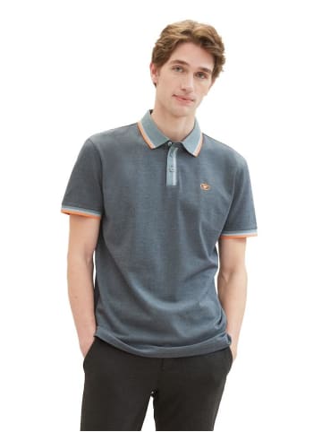 Tom Tailor Polo in navy grey mint twotone