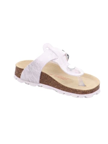 Tieffußbett Pantolette FUSSBETTPANTOFFEL in Weiß/Silber