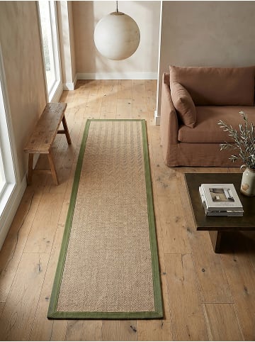 KADIMA DESIGN Jute-Teppich Naturfaser TRENT Geometrisch Boho Wohnzimmer in Braun-Grün