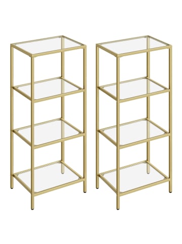 VASAGLE 2er-Set: Regal in Gold - (B)40 x (H)95 x (T)30 cm
