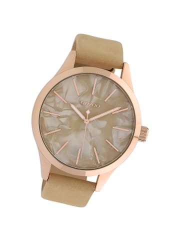 Oozoo Analog-Armbanduhr Oozoo Timepieces sandfarben, gelb groß (ca. 45mm)