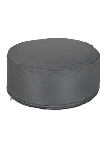 relaxdays Aufblasbarer Hocker in Grau - (H)26 x Ø 26 cm