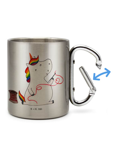 Mr. & Mrs. Panda Edelstahl-Thermobecher Einhorn Näherin ohne Spruch in Silber