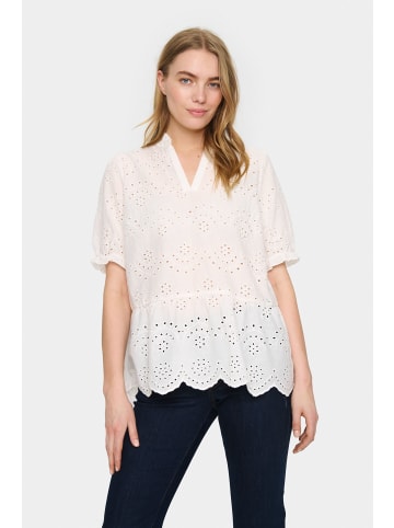 SAINT TROPEZ Bluse kurzarm GeleksaSZ Gerade Passform in Ice