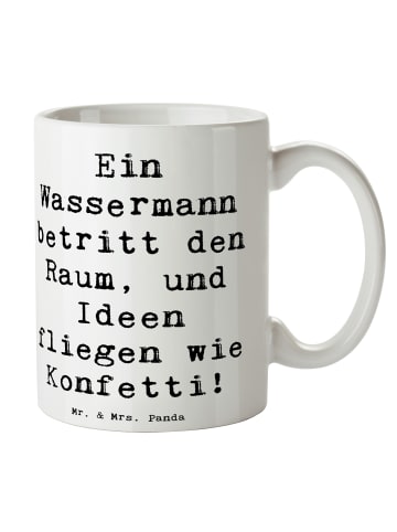 Mr. & Mrs. Panda Tasse Spruch Wassermann Ideenflug mit Spruch in Weiß