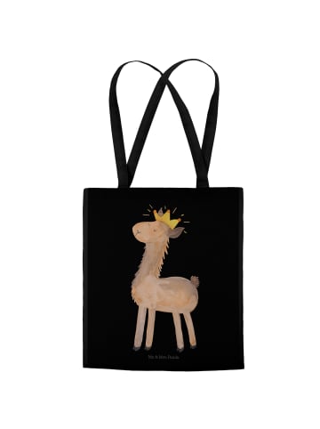 Mr. & Mrs. Panda Shopping Tasche Lama König ohne Spruch in Schwarz