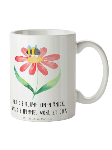 Mr. & Mrs. Panda Bedruckte Tasse Hummel Blume mit Spruch in Weiß