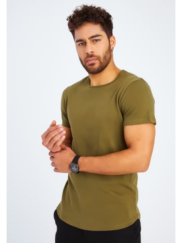 Leif Nelson Herren T-Shirt Rundhals Herren T-Shirt Rundhals LN-8318 in khaki