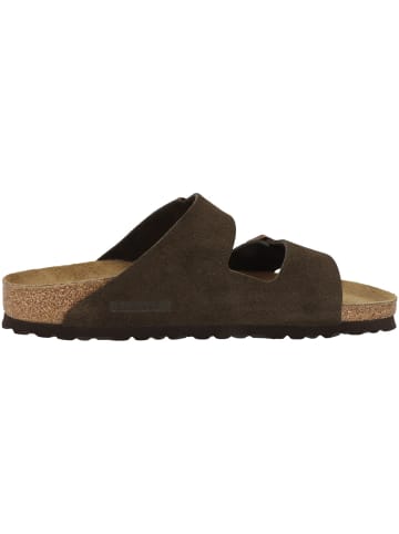 Birkenstock Sandale Arizona Veloursleder schmal in dunkelbraun
