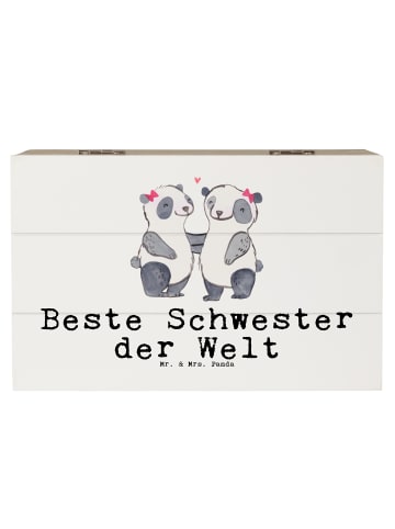 Mr. & Mrs. Panda Holzbox Panda Beste Schwester der Welt mit Spruch in Weiß