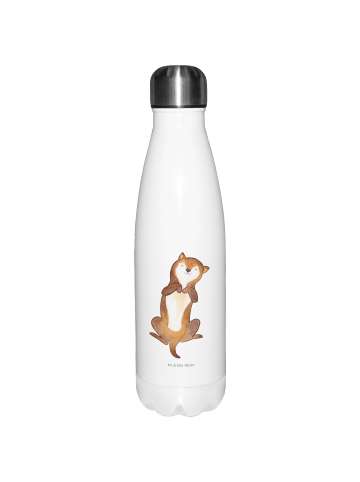 Mr. & Mrs. Panda Thermosflasche Hund Streicheln ohne Spruch in Weiß