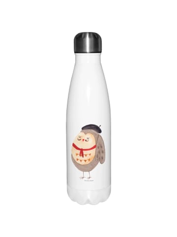 Mr. & Mrs. Panda Thermosflasche Eule Frankreich ohne Spruch in Weiß