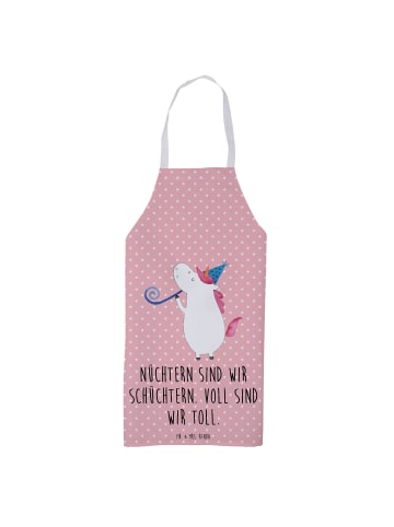 Mr. & Mrs. Panda Schürze Einhorn Party mit Spruch in Rot Pastell