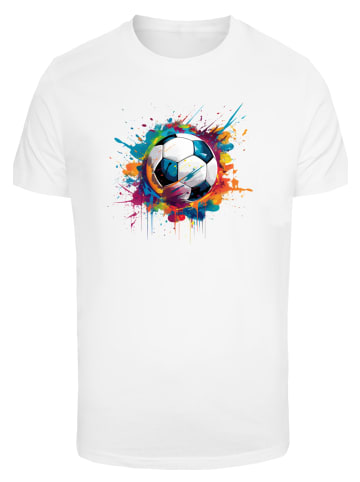 F4NT4STIC T-Shirt Bunte Fußball Grafik in weiß