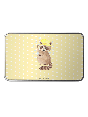 Mr. & Mrs. Panda Teedose Waschbär ohne Spruch in Gelb Pastell