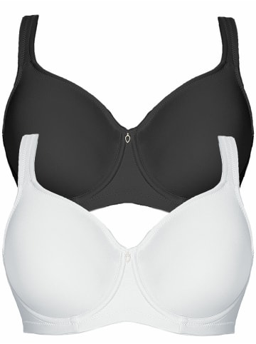 Viania 2er Pack Minimizer Bügel BH Basic in schwarz weiss