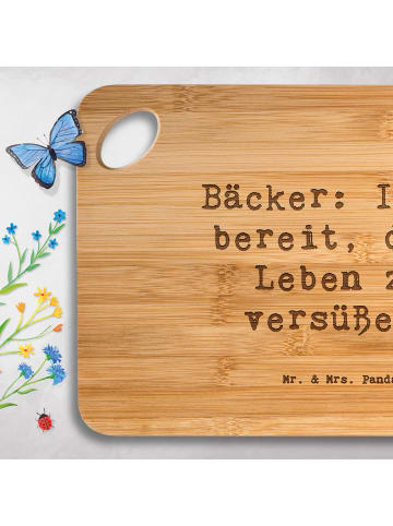 Mr. & Mrs. Panda schneidbrett Spruch Bäcker Freude mit Spruch in Braun