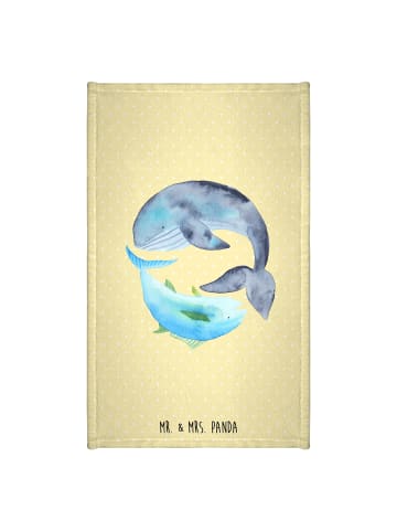 Mr. & Mrs. Panda Handtuch Walfisch Thunfisch ohne Spruch in Gelb Pastell