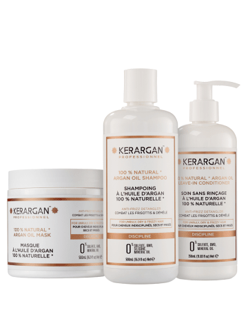 KerArgan 3tlg. Set: Shampoo, Maske & Leave-In mit Arganöl, 2x500ml+1x350ml