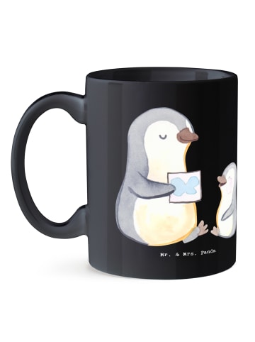 Mr. & Mrs. Panda Geschenktasse Training mit Logopädin mit Spruch in Schwarz