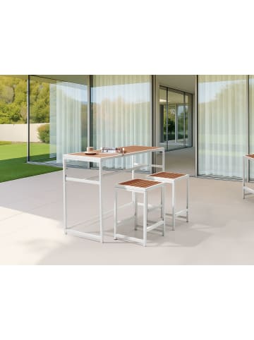 Beliani 3-tlg Gartentisch Set AVETRANA in Weiß/Braun