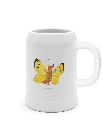 Mr. & Mrs. Panda Bierkrug Schmetterling Zitronenfalter ohne Spruch in Weiß