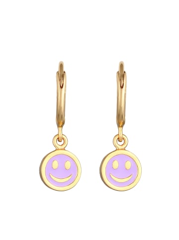 Elli Ohrringe 925 Sterling Silber mit Smiling Face in Gold