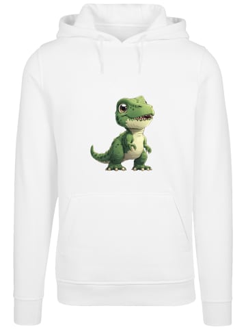 F4NT4STIC Hoodie Süßer grüner Dino in weiß