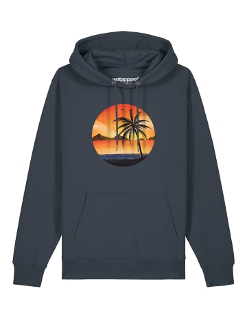 wat? Apparel Sweatshirt Sunset on palm beach in India Ink Grey