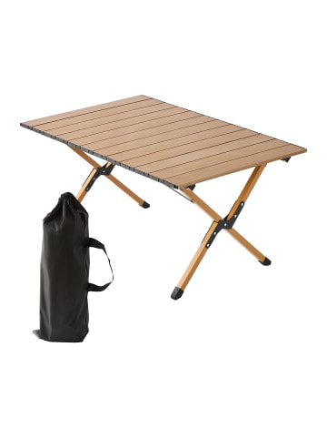 relaxdays Campingtisch in Natur - (B)90 x (H)44 x (T)60 cm
