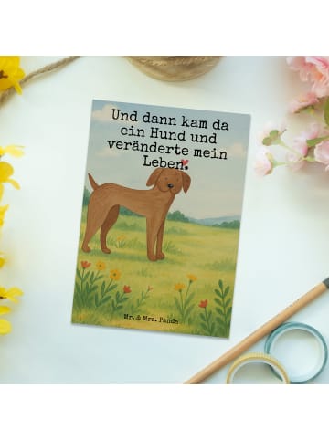 Mr. & Mrs. Panda Postkarte Hund Dogge Design mit Spruch in Weiß
