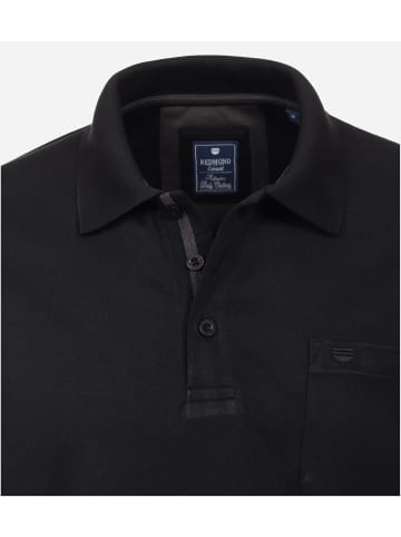 Redmond Langarmpoloshirt in Schwarz