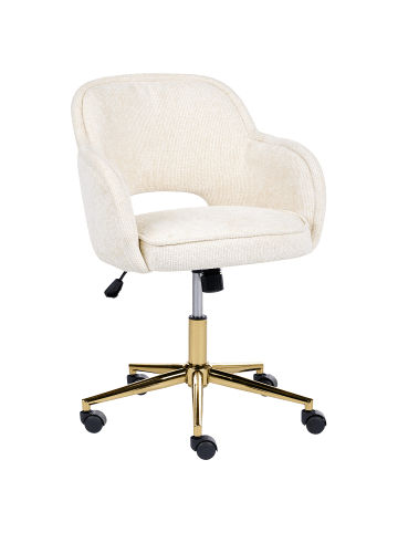 Beliani Bürostuhl EMBER in Weiß/Gold/Schwarz - (W) 60 x (H) 81 x (L) 60 cm